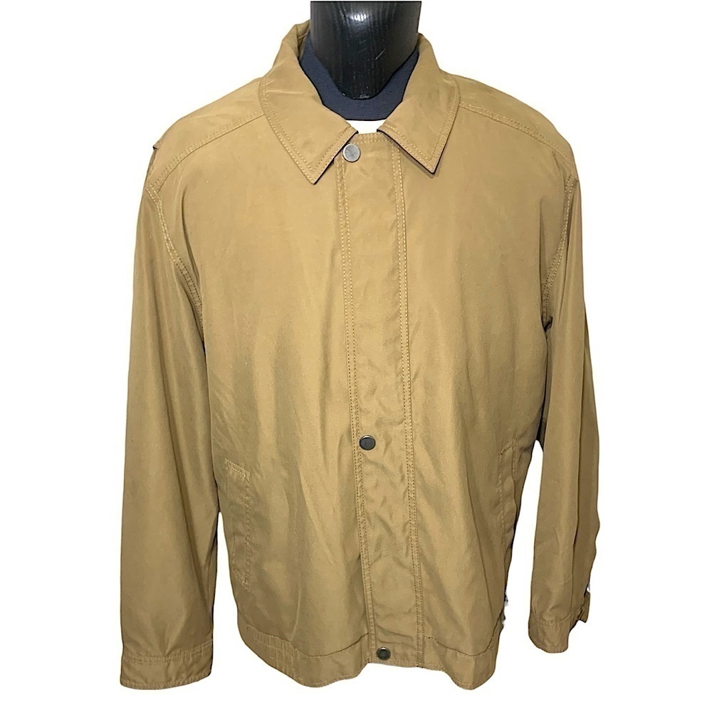 Massimo Collezione Zip Up Jacket Men Sz 2XL Tan Brown Utility Transitional Coat
